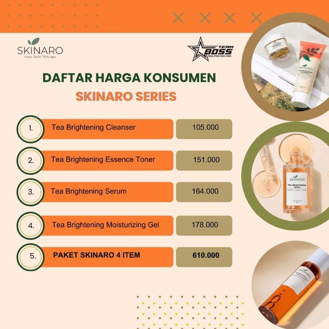Daftar harga SKINARO untuk konsumen