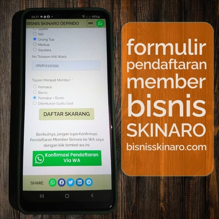 Formulir Pendaftaran Member Bisnis Skinaro